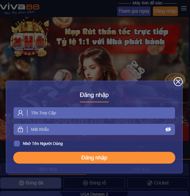 hướng dẫn đăng nhập viva88